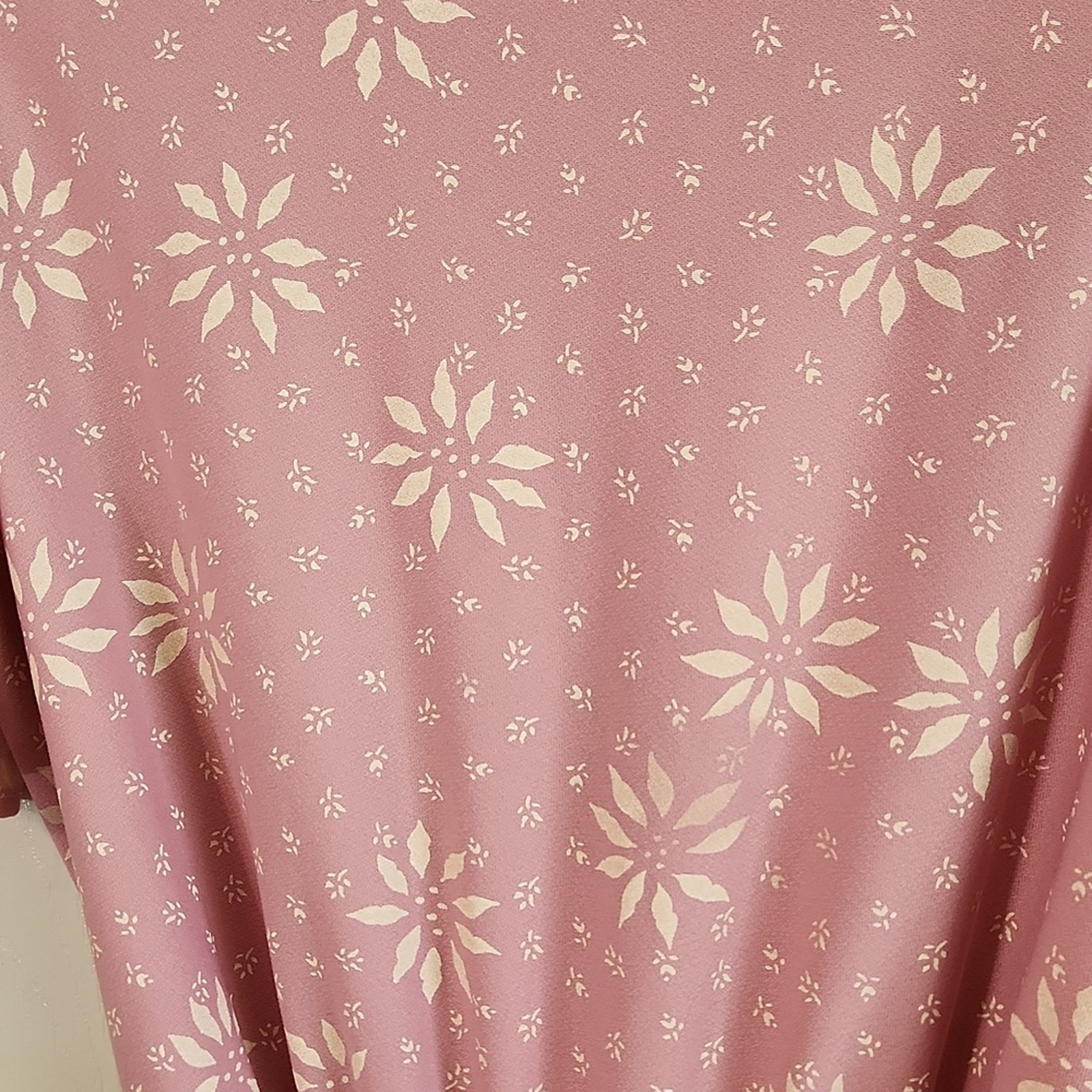 Vintage Sears Womens Pink Floral Dress Size 12 Elastic Waist Lace Cottagecore — image 3 of 8
